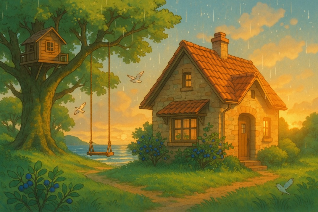 A dreamy home surrounded by nature